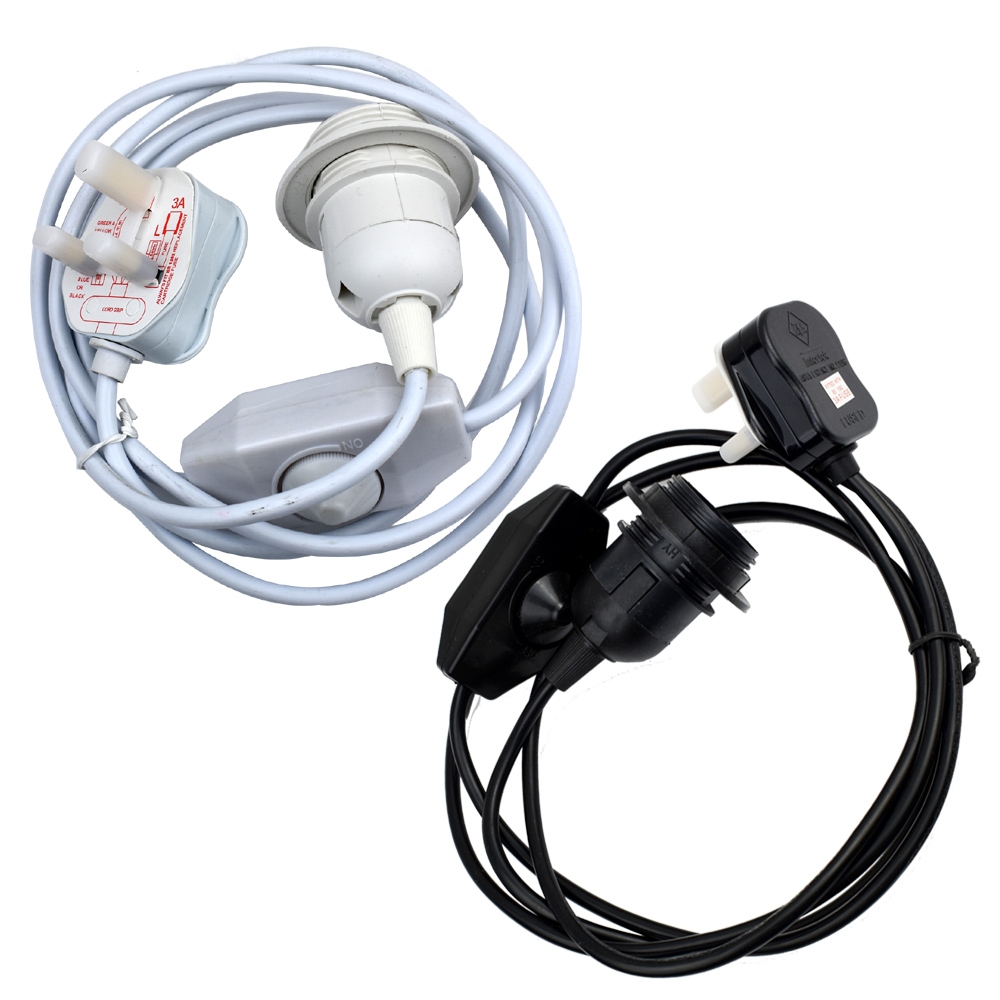 E27 PlugIn Pendant Light Fixture Lamp Bulb Socket Cord with Dimmer Switch UK eBay
