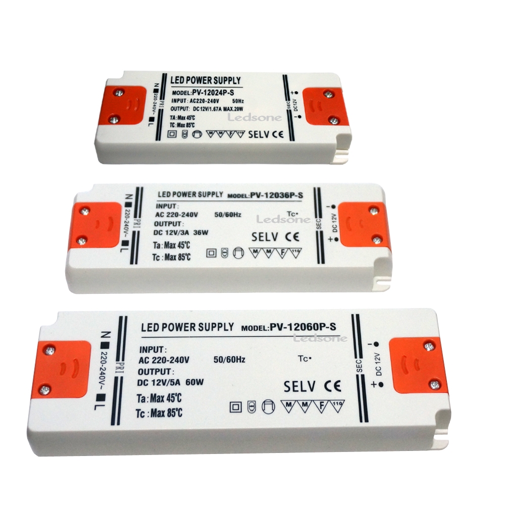 DC 12V LED Power Supply Driver Transformer for LED Strips CCTV - 12V 7W-60W UK